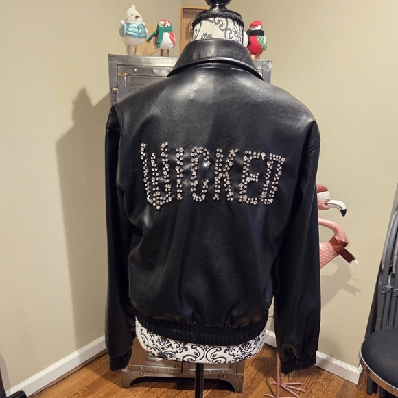 Forever 21 Jackets & Blazers - Forever 21 Wicked Rhinestone Faux Leather Jacket sz Sm